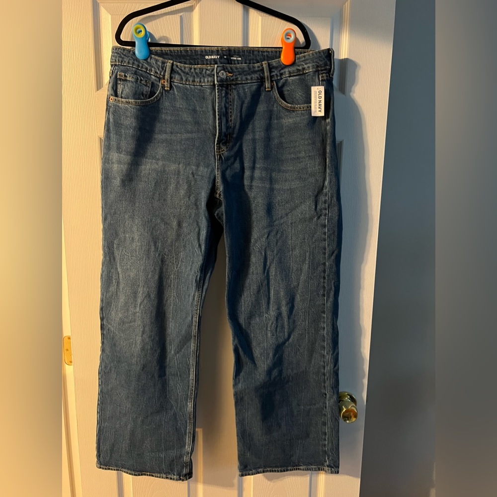 Old navy mid rise wide leg jeans size 18